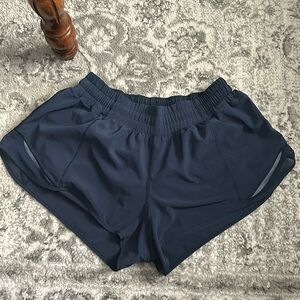 Navy blue lululemon athletic hotty hot low rise short